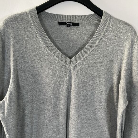 Quince Sweater Organic Cotton Cashmere Viscose Blend XL Preppy Minimal Classic - Picture 1 of 7